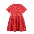 thumbnail image 5 of Girls Summer Dress Knitting Cotton Short Sleeve Floral Print Sundress Summer Casual Mini Dresses 2 To 13 Years, 5 of 5