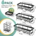 thumbnail image 3 of Ophanie Adhesive Shower Caddy 6 Pack, Large Capacity Bathroom Organizers and Storage, No Drilling Wall-Mounted Basket, Black, 3 of 9