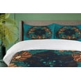 thumbnail image 4 of Ambesonne Mermaid Duvet Cover Sets, Vintage Marine Theme, 2-Queen, Teal Red Cream, 4 of 7