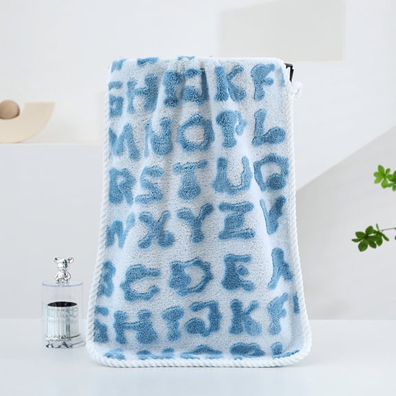 Tyidzon Premium Towels, Ultra Soft Hand Towels for Bathroom, Letter Prints Highly Absorbent Face Towels for Bath Gym Shower(Blue, 14x30")