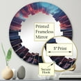 thumbnail image 3 of Designart "Sunset Celestial Euphony I" Landscapes Round Wall Mirror - Traditional Oval Printed Decorative Oversized Mirror - Multiple Color Options, 3 of 4