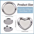thumbnail image 2 of 2Pcs 2 Styles 430 Stainless Steel Jewelry Plates Heart & Flat Round Stainless Steel Color 85~100.5x92~100.5x8~9mm 1pc/style, 2 of 6