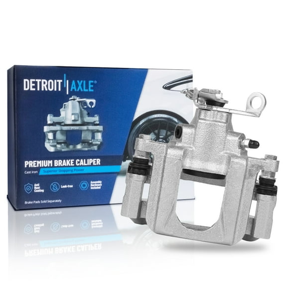 Detroit Axle - Rear Right Brake Caliper for 2009-2012 Dodge Journey Disc Brake Caliper w/Bracket 2010 2011 Replacement Passenger Side Assembly