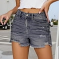thumbnail image 2 of WAYUTE Women's Shorts Shorts for Dressy Casual Ripped Distressed Jean Short High Waisted Stretch Summer Jorts with Pockets, 2 of 8