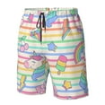 thumbnail image 5 of Kll Cute Unicorn Men'S Casual Summer Beach Shorts Hawaiian Shorts With Pockets-Xx-Large, 5 of 9