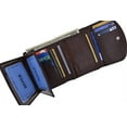 thumbnail image 3 of Women's Genuine Leather Compact Double ID Windows Credit Card Holder Wallet With Zippered Pocket by Moga (Brown), 3 of 6