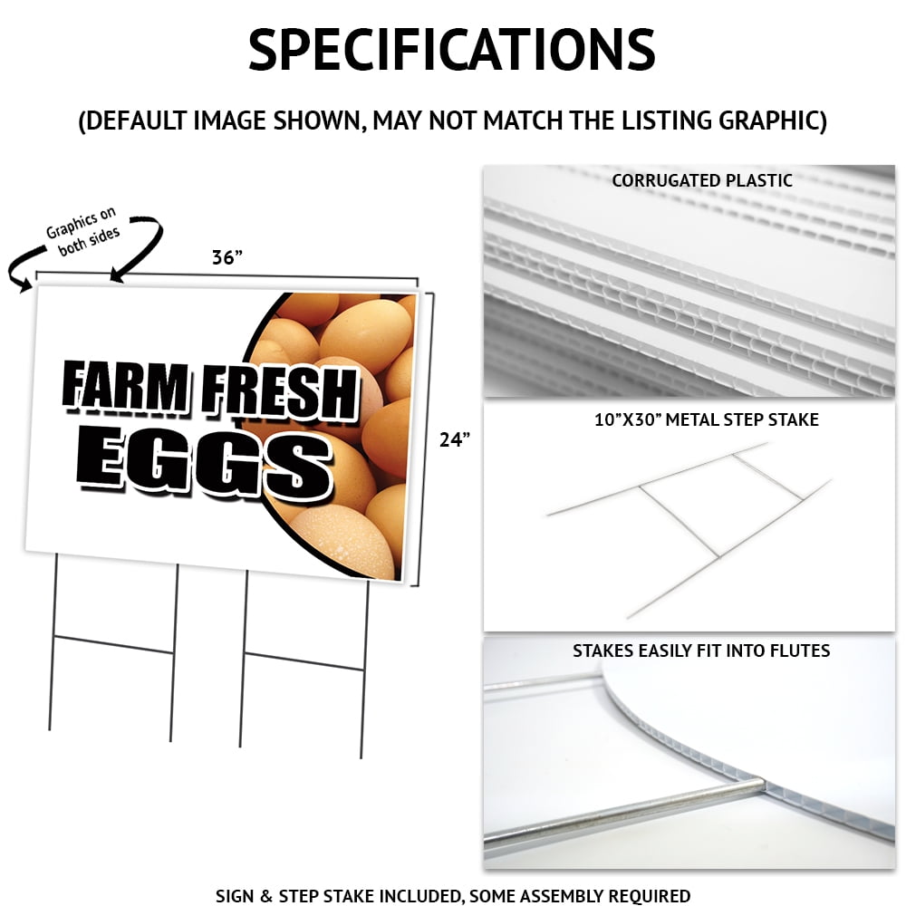 Auction Today Left Arw 24" x 36" Yard Sign & Stake | Advertise Your Business | Stake Included Double Sided Image | Made in The USA