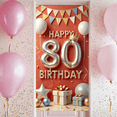 thumbnail image 7 of Yatrandify Red Theme Happy 80th Birthday Banner Golden Crown Balloon Decoration for Birthday Party Anniversary Event Celebration, 7 of 7