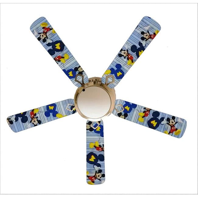 888 Cool Fans F52-0001067 52 in. Mickey Mouse Stripes 5-Blades White