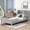 Antique Gray, variant on Euroco Wood Twin Size Platform Bed with Storage Headboard and LED Light, Antique Gray