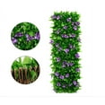 thumbnail image 2 of Usloyux Faux Hedge Foliage Wooden Fence,Artificial Ivy Privacy Fence Screen with Stretch Faux Purple Orchid,Flower Fence Screen Decor for Patio,Garden, 2 of 9