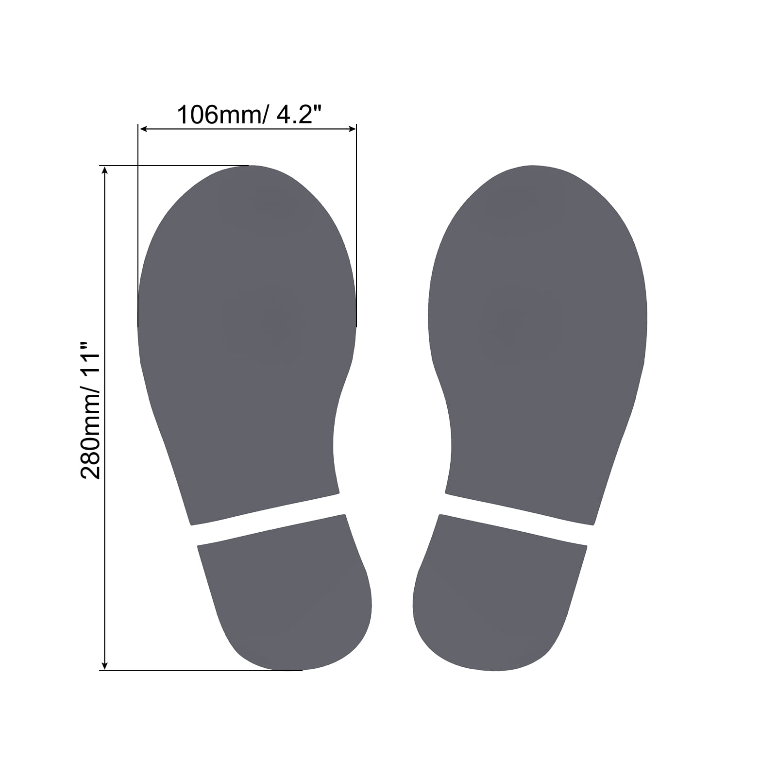 Unique Bargains Footprint Sticker Floor Decal Sign for Class Dark Gray 11x4.2"