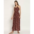 thumbnail image 6 of Moomaya Women's Printed Cut Out Halter Dress, Sleeveless Maxi V-Neck Dress, 6 of 7