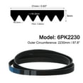 thumbnail image 2 of Unique Bargains 6PK2230 V-Ribbed Belt, 2230mm Length x 21mm Width x 5mm Thick, EPDM Poly V Belt, 5 Ribs, Serpentine Belt, 2 of 5