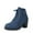 Blue, variant on Luxalzxs Ankle Boots for Women Round Toe Chunky Heel Boots Leopard Lace-Up Mid-Heel Ankle Booties Shoes