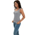 thumbnail image 3 of DARING DIVA Women's Sleeveless Scoop Neck Casual Fitted Tee Shirts XL Gray, 3 of 7