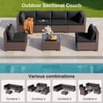 thumbnail image 3 of 7 Piece Outdoor Patio Conversation Sets,Asofer Patio Sectional Furniture Set and A Coffee Table for Courtyard,Poolside,Party, 3 of 7