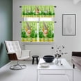 thumbnail image 4 of Easter Bunny Kitchen Curtains Sets for Windows 24 Inch Length, Spring Green Garden Floral Botanical Plaid Rod Pocket Window Treatments Tier Curtains and Valances Set for Bedroom/Bathroom, 4 of 8