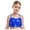 Blue, variant on Haitryli Big Girls Jazz Dance Shirt Shiny Glittery Sequins Sleeveless Halter Crisscross Back Metallic Crop Top Gold 14