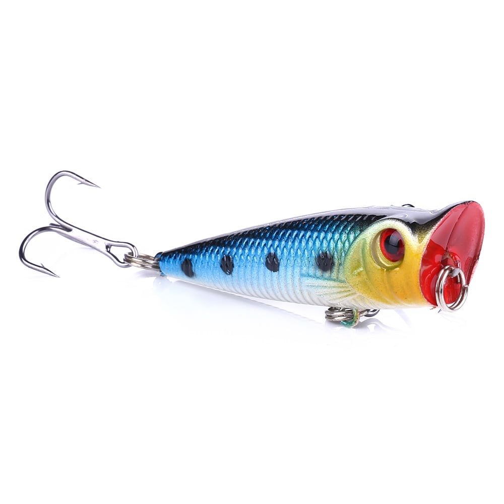 HENGJIA Topwater Poppers Fishing Lures, Pack of 5 Large Artificial Saltwater Lure, Top Water Popper Fishing Lures Saltwater for Offshore, Bass, Walleye