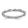 thumbnail image 5 of Auriga Fine Jewelry 925 Sterling Silver Rhodium Twist Ring for Women Size 10, 5 of 6