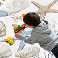 thumbnail image 6 of CURLYOOT Starfish and Seashells Ocean Coral Beige Area Rug 3x5 Ft Rugs for Entryway Entrance Kitchen, Washable Non Slip Indoor Floor Carpet for Bedroom Living Room, 6 of 8