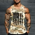 thumbnail image 2 of BiZtdJrK Mens Track Gym Vests Summer Sleeveless Muscle Shirts USA Flag Graphic Tees Loose Fit Plus Size Tank Tops 4th of July Outfits Camouflage M Ofertas en Walmart, 2 of 6
