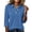 Blue-#001, variant on Women’s Waffle Knit Polo Shirt 3/4 Sleeve Collared V Neck with Half Button Placket Relaxed Fit Top,Black 3XL