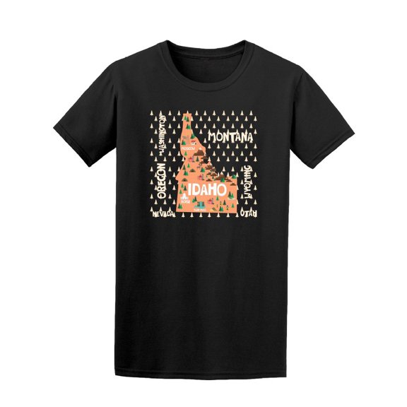 Idaho State Map Tee. Men's -Image by Shutterstock