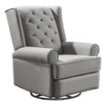 thumbnail image 1 of Pemberly Row Fauteuil Berçant et Inclinable USB Traditionnel en Tissu, Charbon, 1 of 9