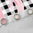 thumbnail image 4 of Manfei Dreamy Bowknot Initial D Blackout Curtains Set of 2 (52x84 Each),Classic Grid Geometric Curtain, 4 of 6