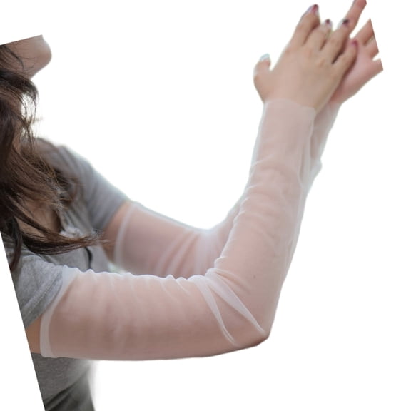 Nylon Arm Sleeves Cooling Sun Protection Arm Cover Breathable Sheer Seethrough Armwear For Driving Running Cycling