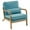 Teal, variant on Tcbosik Living Room Chair with Pillow - Upholstered Linen Reading Armchair with Wood Frame - Single Sofa Chair for Bedroom - Easy Assembly - Off-White