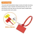 thumbnail image 4 of Uxcell 250pcs Marker Cable Zip Ties, 6.5 Inch Self-Locking Nylon Label Tags Zip Tie Wraps Ties Wire, Red, 4 of 7