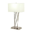 thumbnail image 5 of DecMode Modern Style Metal Table Lamp with Rectangular White Drum Shade, USB Plug & Power Outlet | 16” x 29”, 5 of 6