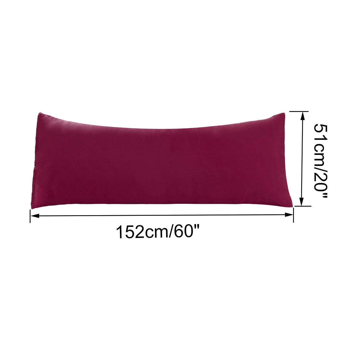 Unique Bargains Microfiber Solid Long Body Pillowcases, 2-Pack Wine 20" x 60"