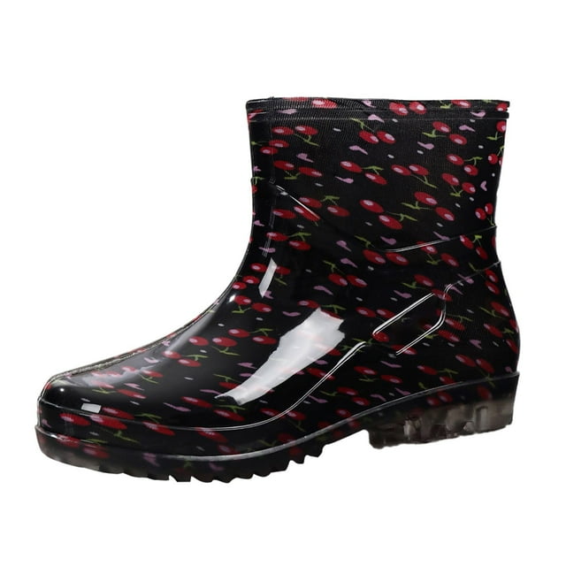 Chaussures de Pluie pour Femmes Bottes en Caoutchouc Hautes Imperméables Chaussures pour Femmes