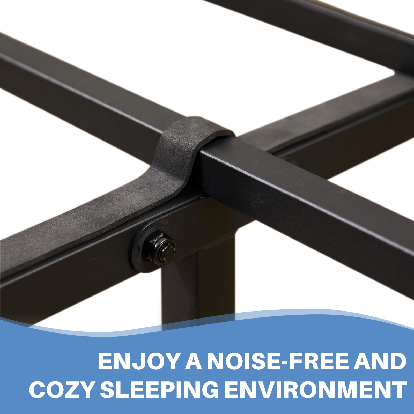 12.8 inch High Steel Bed Frame with Underbed Storage - No Box Spring Needed, Tool-Free Assembly, Queen
