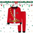 thumbnail image 3 of Christmas Pajamas Kids Santa Claus Pajamas Long Sleeve Crew Neck Holiday Nightwear Christmas Outfit 6-7 Years, 3 of 3