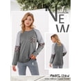thumbnail image 7 of Nlife Women Stripes Leopard Crew Neck Long Sleeve Pocket Shirt, 7 of 7