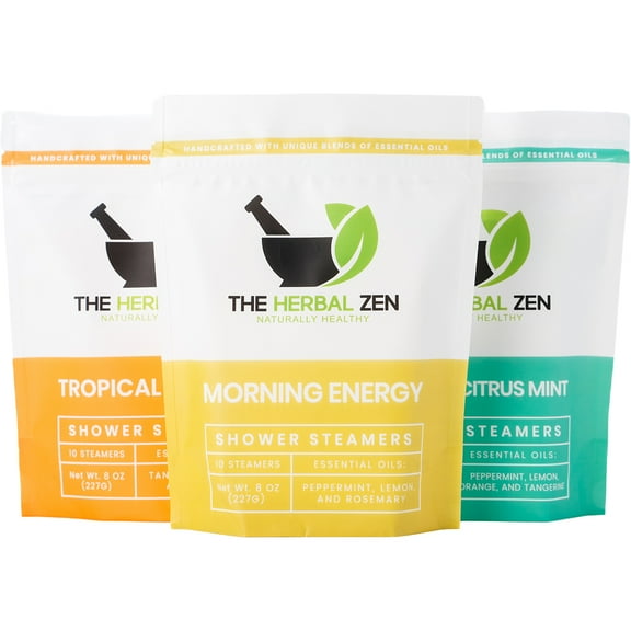 Citrus Collection Shower Steamers with Essential Oils Trio Set by The Herbal Zen (3 Packs of 10 tablets, Value Set), Aromatherapy Shower Bombs, Relaxation Gift for Women and Men, Self Care Gift