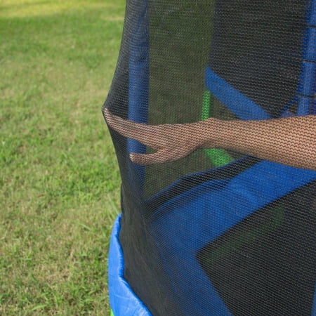 Bounce Pro Battle Zone 8 X 14 Foot Double Trampoline With Enclosure Blue And Green Best Enclosed Trampolines
