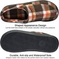 thumbnail image 3 of Men's Cozy Memory Foam Slippers Plaid Clog House Slippers Slip On House Shoes Indoor Outdoor with Non Slip Sole Size 13-14, Brown, 3 of 8