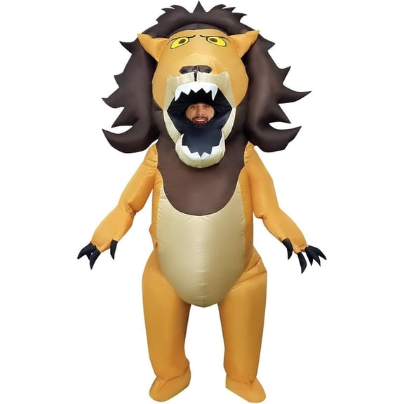 Morph Big Mouth Lion Inflatable Halloween Costume For Unisex White One Size