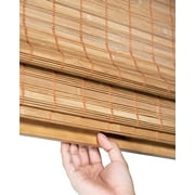 Chicology 23W x 64H Squirrel Cordless Bamboo Roman Shades, Natural Woven Wood, Light Filtering, Safe for Kids & Pets
