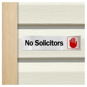 Hy-Ko 2 x 8 Vinyl No Solicitors Self-Adhesive Silver Door/Window Sign