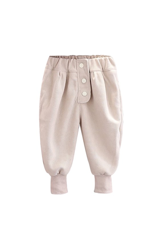 Kids Middle Waist Jogger Pants Size 1-5 Years Solid Color Drawstring Trousers Comfortable Versatile Stretchy Waist Black Pants