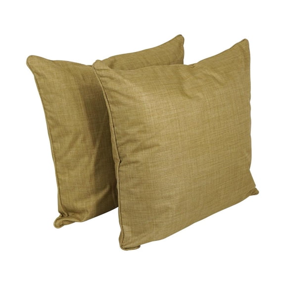 Blazing Needles Indoor/Outdoor Square Corded Throw Pillow, 25", Wheat 2 Count