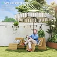thumbnail image 4 of Outsunny 8.6FT Patio Umbrella, UPF 30+ Outdoor Market Umbrella, 2-Tier Vented Patio Table Umbrella with Crank, 8 Ribs, Push Button Tilt, Light Gray, 4 of 9