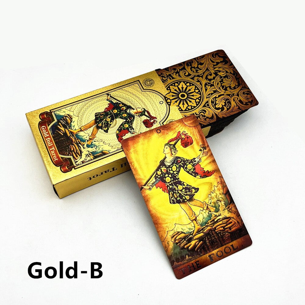 Baraja De Tarot De Lujo Con Lámina Dorada De 78 Cartas, Guía De 36 Páginas, PVC Impermeable Y Resistente, Diseño Rider Waite, Regalo Espiritual